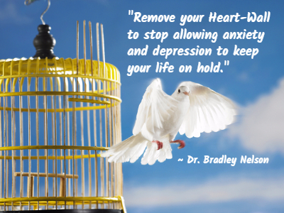 Quote about heart-wall release helping with anxiety and depression.